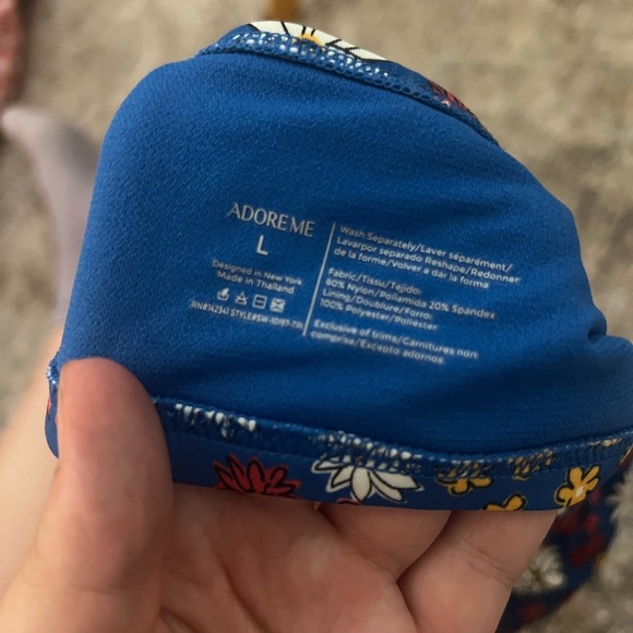 Adore Me Floral Print Bikini Top Size Large - Picture 3 of 3